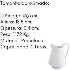 Jarra Leiteira em Porcelana 2L BelaVista