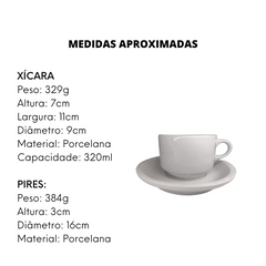 Xicara de Chá em Porcelana Estrelas Com Pires BelaVista