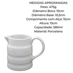 Jarra Sofisticada em Porcelana 580 ml BelaVista