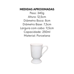 Caneca Marquesa de Porcelana 250ml - A Gourmet