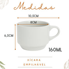 Kit 3 Xicara Chá 160ml Segunda Linha