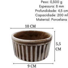 Ramekim em porcelana 200ml Marrom Antigo BelaVista