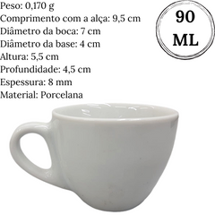 Xicara de Café Coquinho 90ml Com Pires Porcelana BelaVista