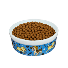 Comedouro Pet Azul de Porcelana 600ml