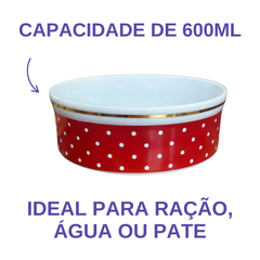 Comedouro Vermelho de Porcelana 600ml