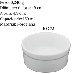 Ramekim Liso 150ml em Porcelana BelaVista