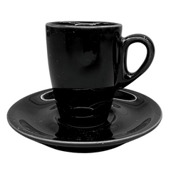 Xicara de Café Genova 80ml Com Pires Preto BelaVista