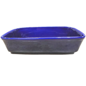 Travessa Retangular Azul Cobalto 1,4L Porcelana BelaVista