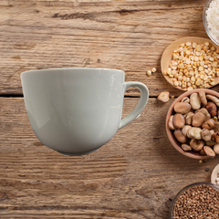 Xicara Consume Pequena um Cabo de Porcelana A Gourmet