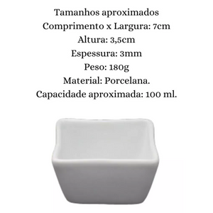 Porta Patê Quadrado de Porcelana BelaVista
