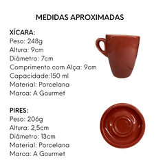 Xicara Genova Vermelha com Pires A Gourmet