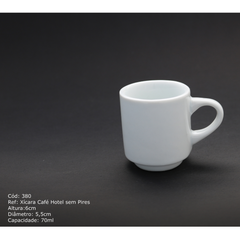 Xicara de Café Hotel S/ Pires 70ml Porcelana BelaVista