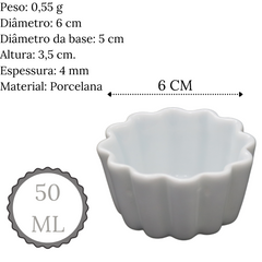 Molheira Forma de Pudim 50ml em Porcelana BelaVista