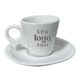 Kit 50 Xicara C/ Pires cabo bico Personalizado BelaVista Xicara de Café