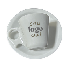 Kit 50 Xicara C/ Pires cabo bico Personalizado BelaVista Xicara de Café