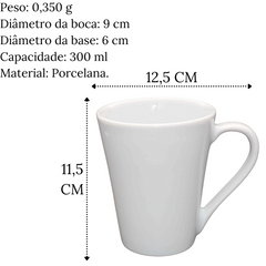 Caneca Tulipa em Porcelana 300ml BelaVista