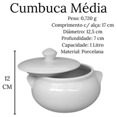 Cumbuca Média C/ Tampa 1L em Porcelana BelaVista