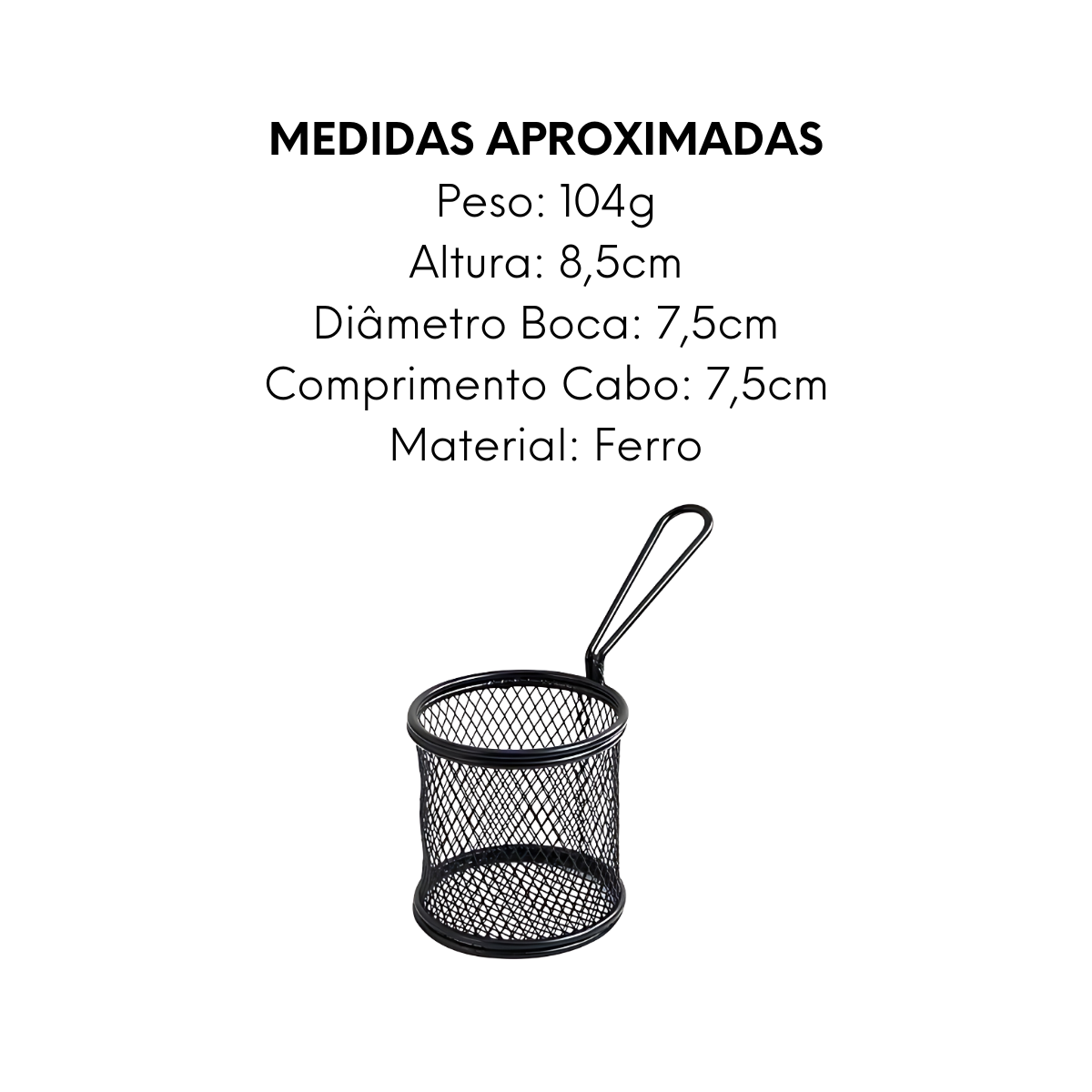 Cesto de Servir em Ferro Preto - A Gourmet