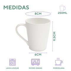 Caneca Tulipa Porcelana 250ml