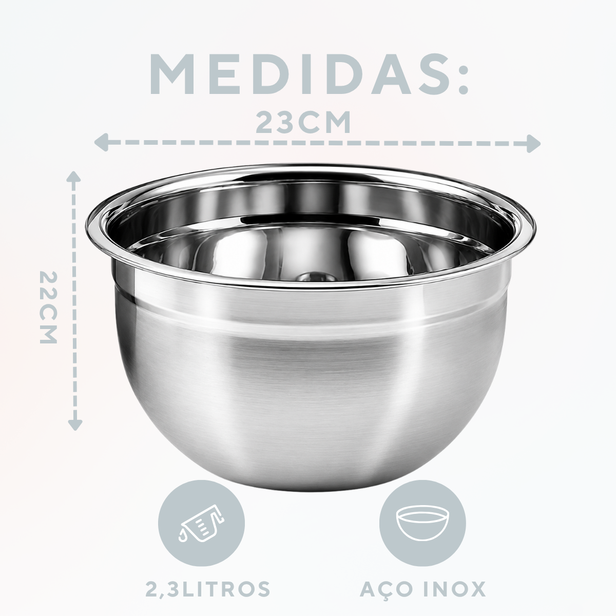 Tigela Bowl Cumbuca Saladeira Aço Inox