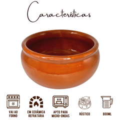Cumbuca Paulista N2 800ml de Ceramica Barro - A Gourmet