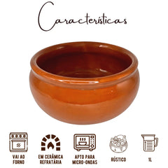 Cumbuca Paulista N° 3 de Barro com 1 Litro Motta