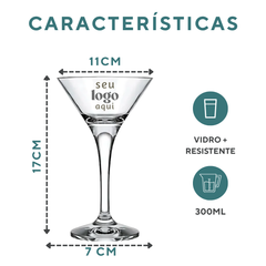 Kit 50 Taça Martini 250ml Personalizado Nadir Taça