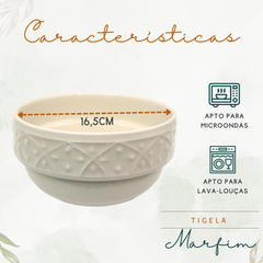 Tigela Marfim 500ml Cerâmica