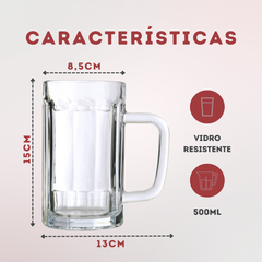 Caneca Chopp 500ml Vidro - A Gourmet