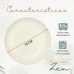 Prato Raso Flat Zen Cerâmica Oxford - A Gourmet