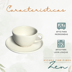 Xicara Chá Com Pires Zen 200ml - A Gourmet