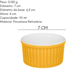 Ramequim Amarelo de 90ml Porcelana Oxford Oxford