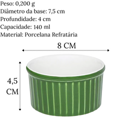 Ramequim de Porcelana Verde 140ML Oxford Oxford