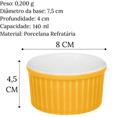 Conjunto de 6 Ramekim Amarelo - A Gourmet