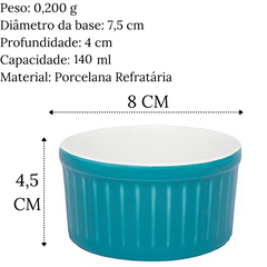 Ramequim de 140ml Azul em Porcelana Refrataria Oxford Oxford