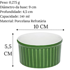 Ramequim de 240ml Verde em Porcelana Oxford Oxford