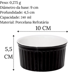 Ramequim Preto 240ml em Porcelana Refrataria Oxford Oxford