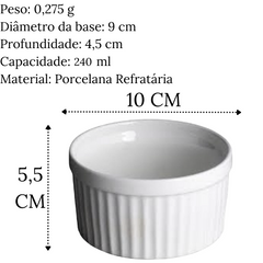 Ramequim de Porcelana Branca 240ml Oxford Oxford