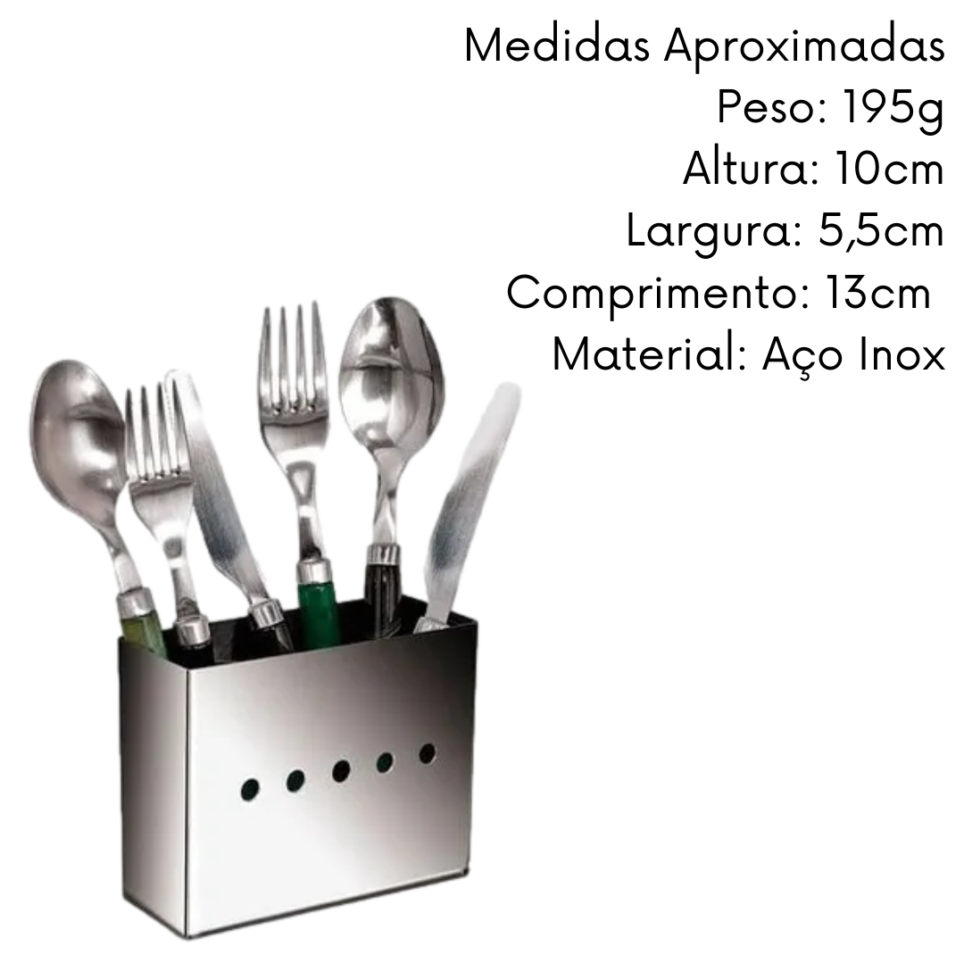 Porta Talher em Aço Inox 13 cm A Gourmet