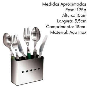 Porta Talher em Aço Inox 13 cm A Gourmet