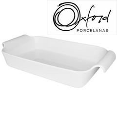 Travessa Refratario Rasa 2,5L Branca C/Alça Oxford Oxford