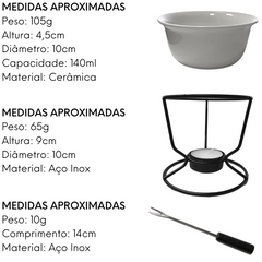 Conjunto Foundue Halle 5Pçs Ceramica Etilux