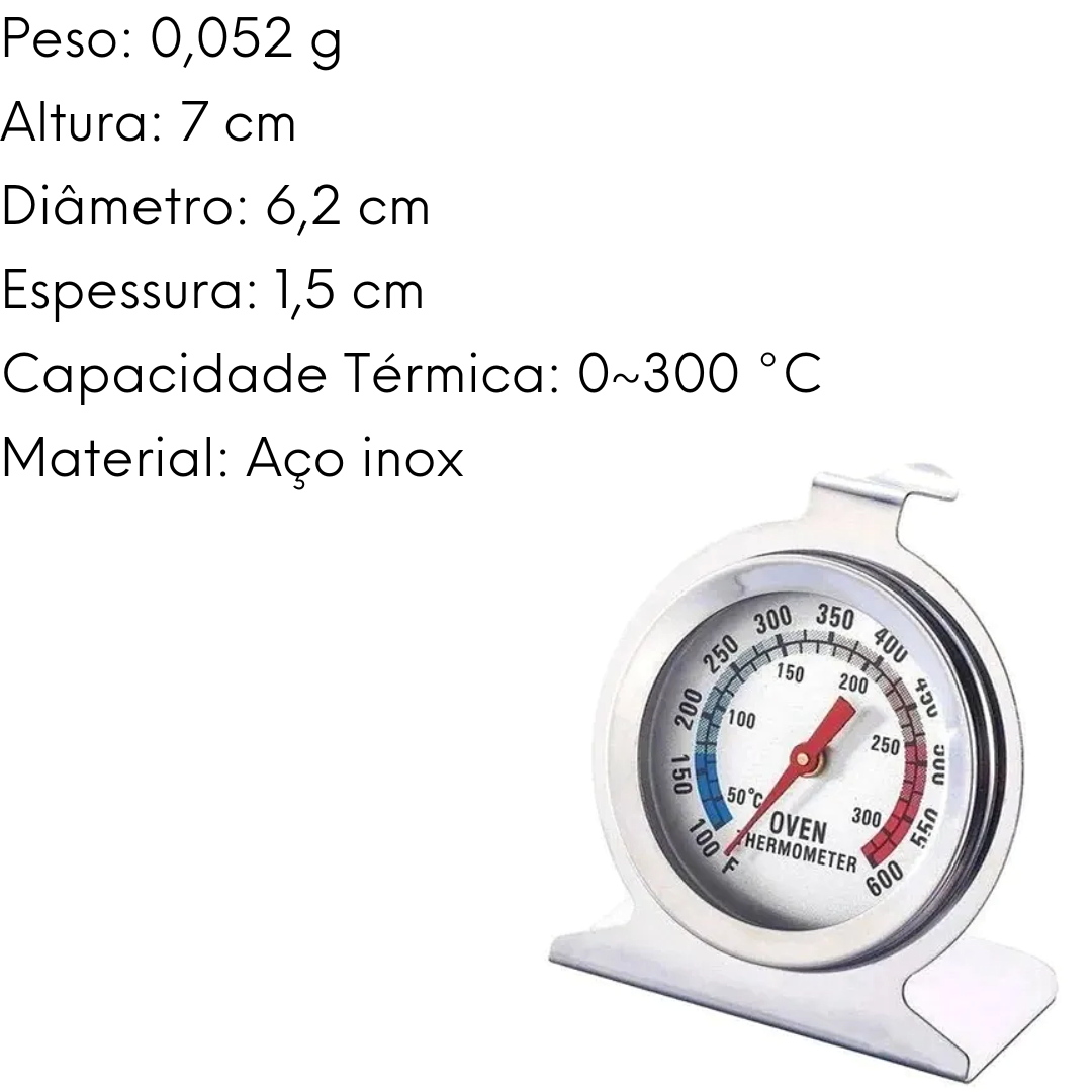 Termómetro de Forno em Aço Inox Clink