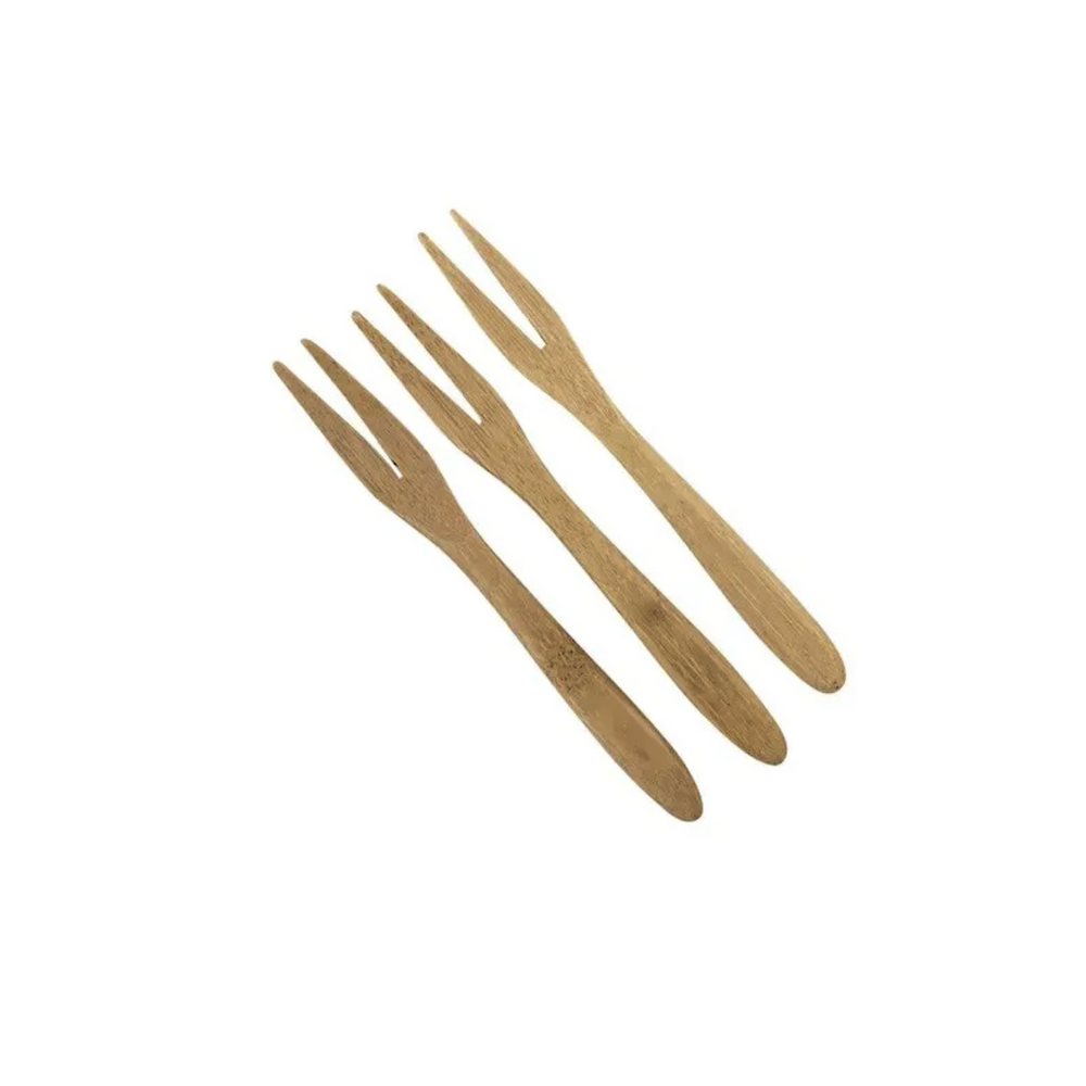 Conjunto 3 Garfinhos de Bambu Petiscos Clink