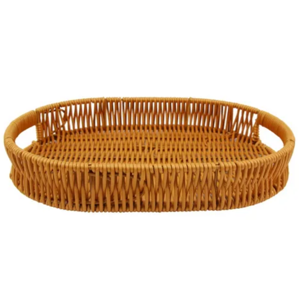 Cesto Organizador Bandeja Metal e Plástico Marrom Clink