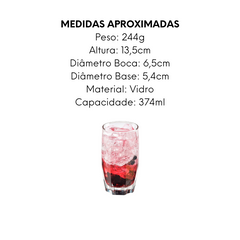 Copo de Vidro Alto 374ml Class Home