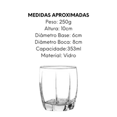 Copo de Vidro Amadeu Rocks Cristar 350ml Class Home