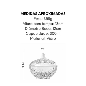 Potiche Decorativo de Vidro Com Tampa Class Home