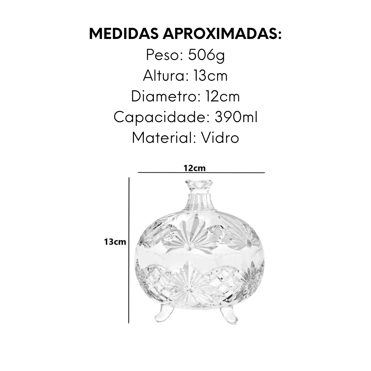 Potiche Decorativo com Pé Para Mesa Class Home