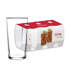 Copo de Vidro Alto Long Drink Cristar 340ml Class Home